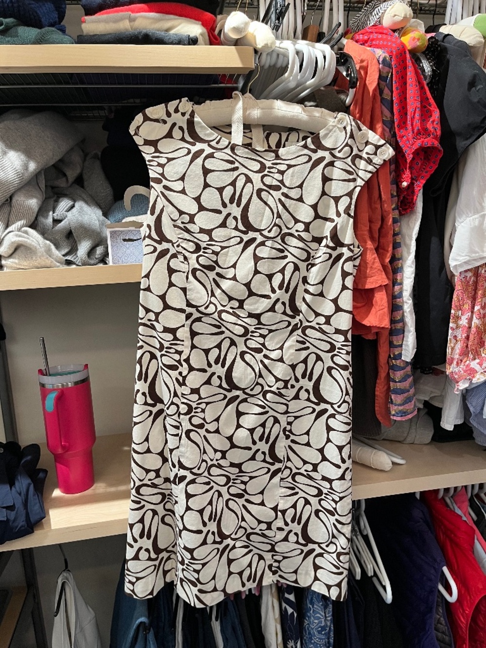 Scapa Brown and White Floral Summer dress size 42